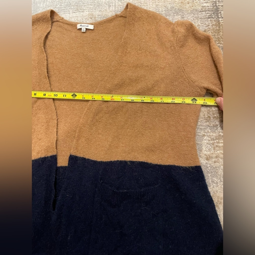Madewell Classic Minimalist Capsule Kent Coziest Colorblock Cardigan Sweater Lg - Picture 7 of 8